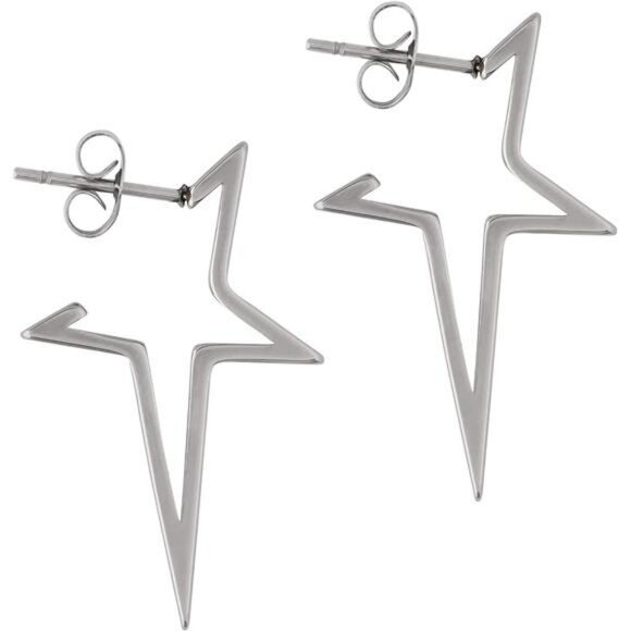 Goth Punk Star Spike Earrings Women Y2k Grunge Emo Dangle Drop Jewelry Gift - Picture 1 of 7